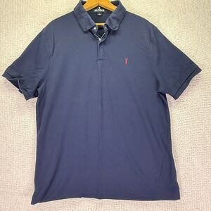 Baobab Pima Cotton Polo Shirt‎ Zipper Casual Golf Outdoor Rugby Navy Blue XL